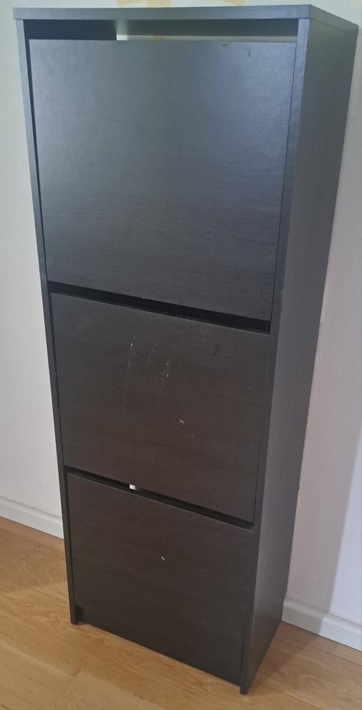 Donkerbruine schoenenkast met 3 vakken, Ophalen of Verzenden, Zo goed als nieuw, Modern