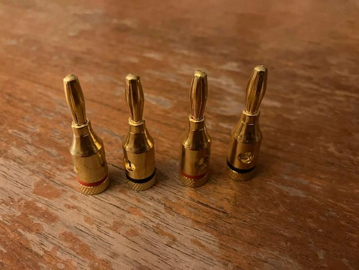 Schroef-banaanpluggen / banana-pluggen, Audio, Tv en Foto, Audiokabels en Televisiekabels, Zo goed als nieuw, Luidsprekerkabel