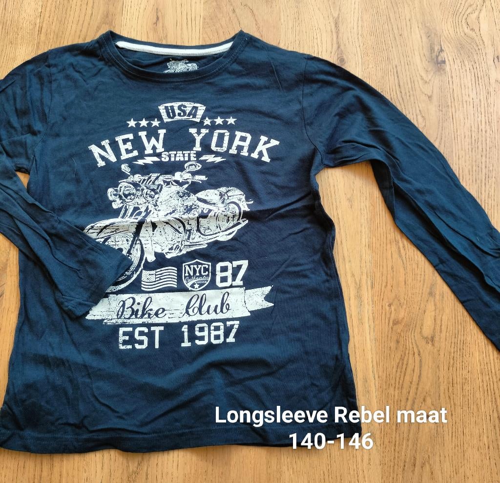 Longsleeve Rebel maat 140, Rebel, Ophalen of Verzenden, Zo goed als nieuw, Shirt of Longsleeve