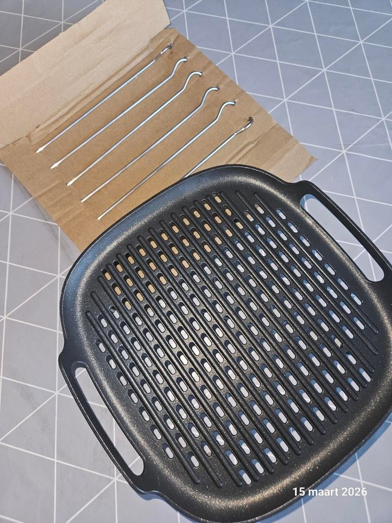 Philips airfryer Grillplaat met spiesjes -  nieuw, Ophalen of Verzenden, Zo goed als nieuw, Tafelgrill
