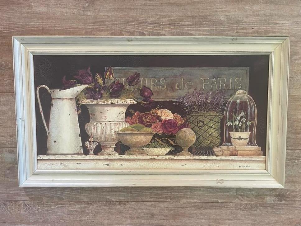 Schilderij van Kathryn White Fleurs de Paris brocante stijl, Huis en Inrichting, Woonaccessoires | Schilderijen, Tekeningen en Foto's