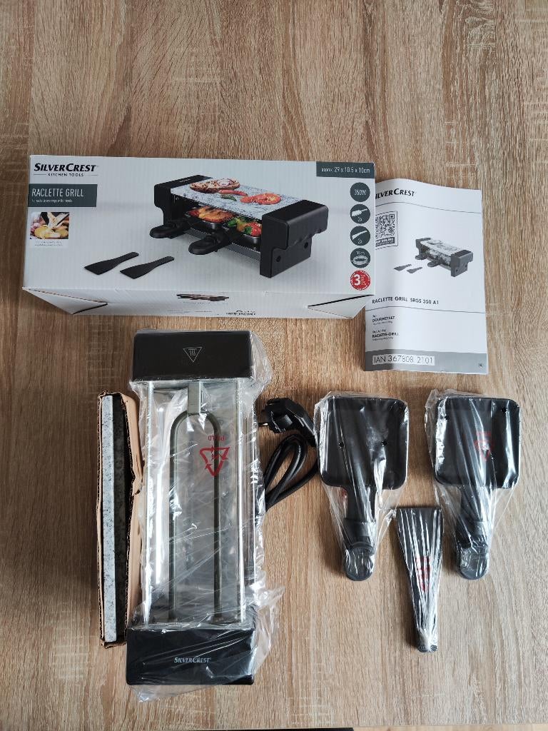 Raclette grill set, Witgoed en Apparatuur, Grillplaten, Ophalen of Verzenden, Nieuw, Tafelgrill