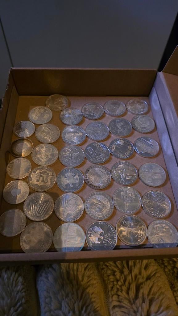 Zilveren munten 925 Sterling zilver Nederlandse en duitse, Postzegels en Munten, Munten | Nederland, Ophalen of Verzenden, Euro's