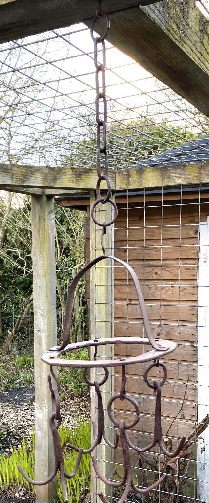 Oude Wildhaak - brocante landelijk wildkroon smeedijzer, Antiek en Kunst, Antiek | Keukenbenodigdheden, Ophalen of Verzenden