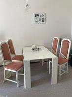 Mooie stevige witte eethoek, eettafel met 4 stoelen, Huis en Inrichting, Tafels | Eettafels, Ophalen, Gebruikt, 100 tot 150 cm