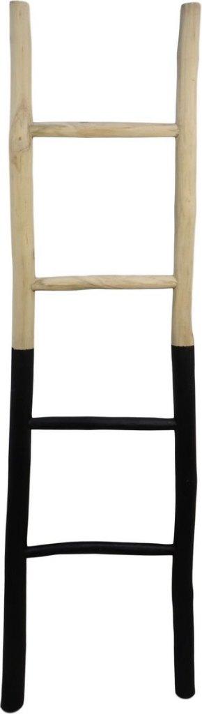 decoratieve ladder teak naturel/zwart 150cm NIEUW, Ophalen, Nieuw, Minder dan 2 meter