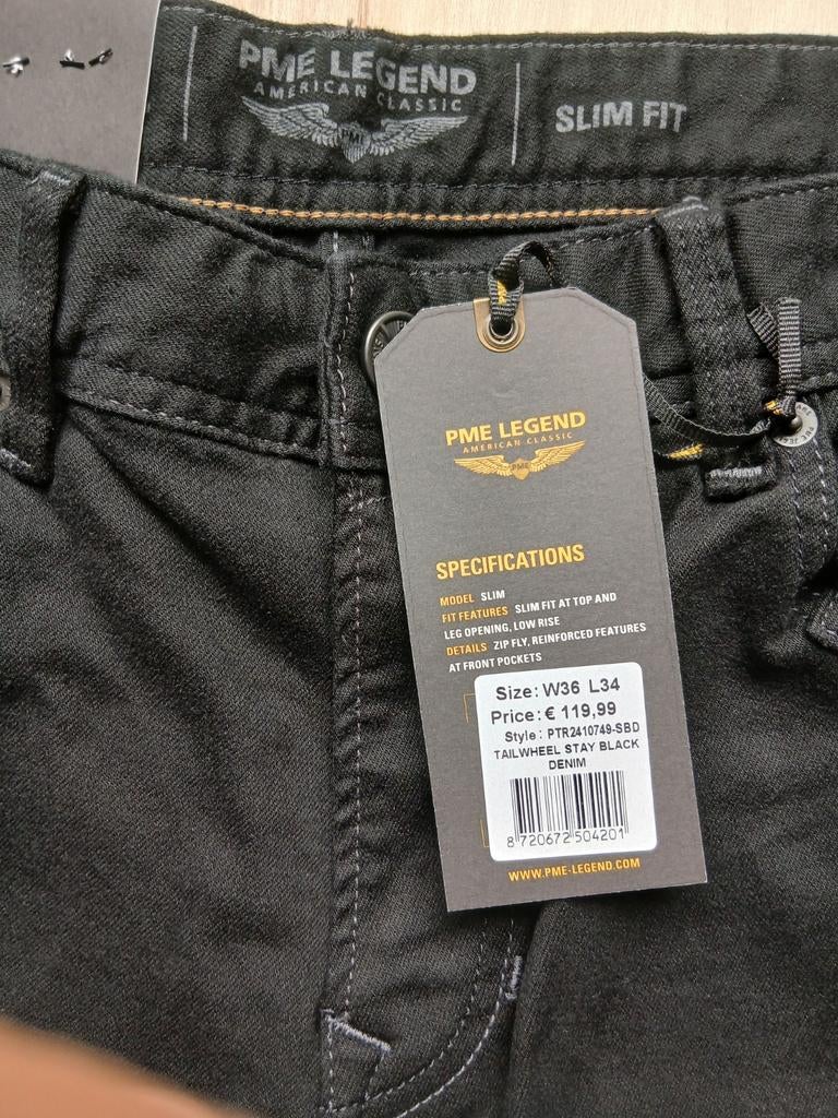 PME Legend Tailwheel slimfit jeans W36 L34 zwart, W36 - W38 (confectie 52/54), Zwart, Nieuw, Ophalen of Verzenden