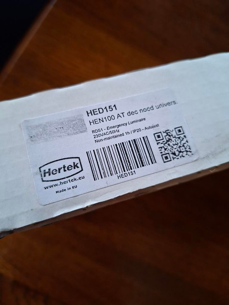 3x Hertek Noodverlichting HED151 HEN100 AT dec nood univers., Ophalen of Verzenden, Nieuw, Minder dan 50 watt, Lamp met armatuur
