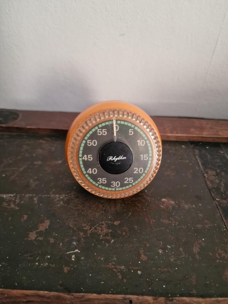 Retro kookwekker  oranje Rhythm, Ophalen of Verzenden, Huis en Inrichting