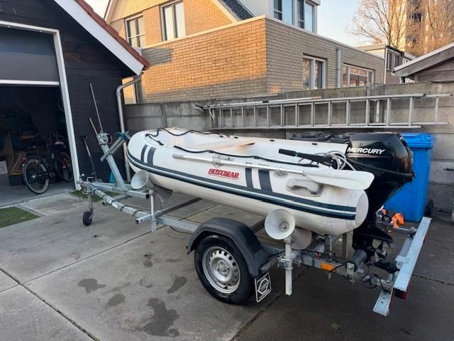 Suzumar 270 + Mercury 9.9 PK + Kalf trailer 550, Watersport en Boten, Rubberboten, Zo goed als nieuw, Overige merken, Overige materialen