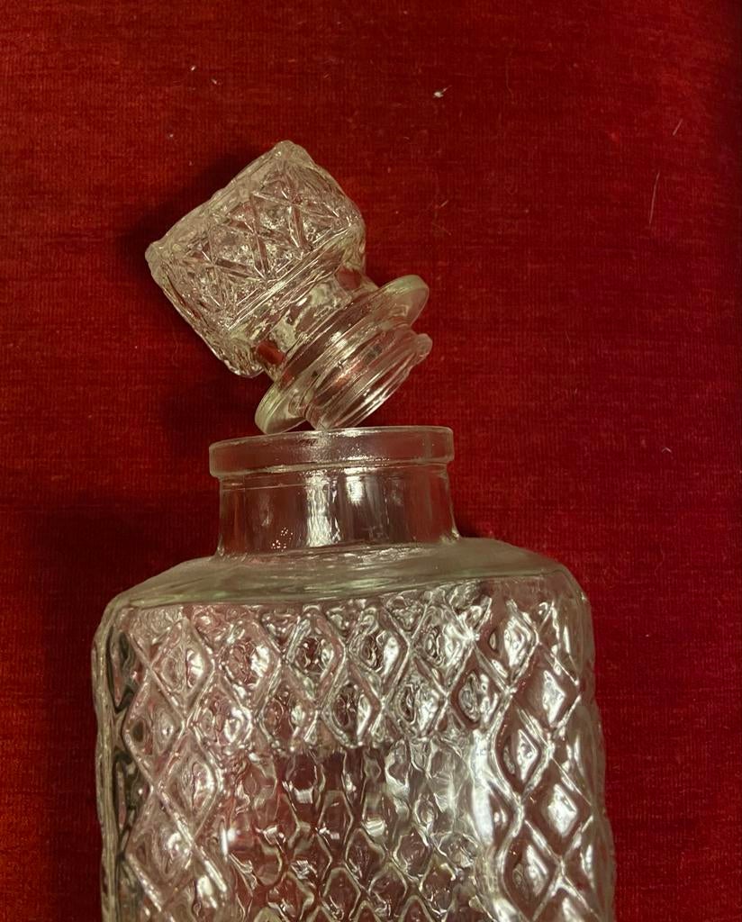 Klassieke glazen karaf met patroon, Ophalen of Verzenden