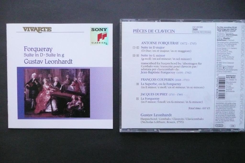Forqueray ,Suites. Gustav Leonhardt., Ophalen of Verzenden, Classicisme, Zo goed als nieuw, Kamermuziek