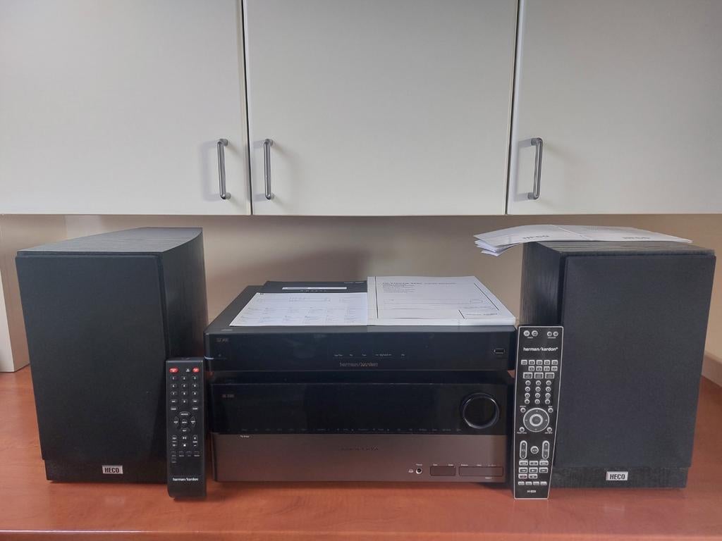 Versterker + cd-speler van Harman Kardon + luidsprekers Heco, Ophalen, Zo goed als nieuw