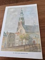 Prenten Grote Kerk Maassluis en Oude Kerk Delft, Ophalen of Verzenden, Voor 1940, Overige onderwerpen