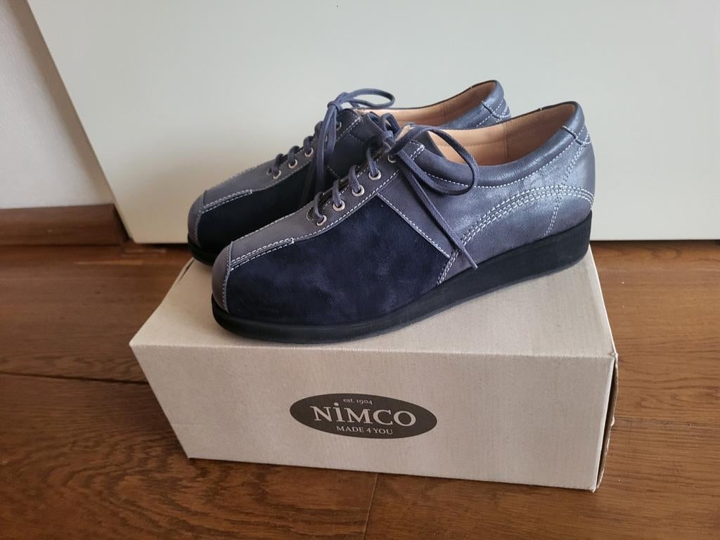 Nieuw: Nimco veterschoenen, maat 39, geschikt voor steunzool, Ophalen of Verzenden, Zo goed als nieuw, Blauw, Sneakers of Gympen