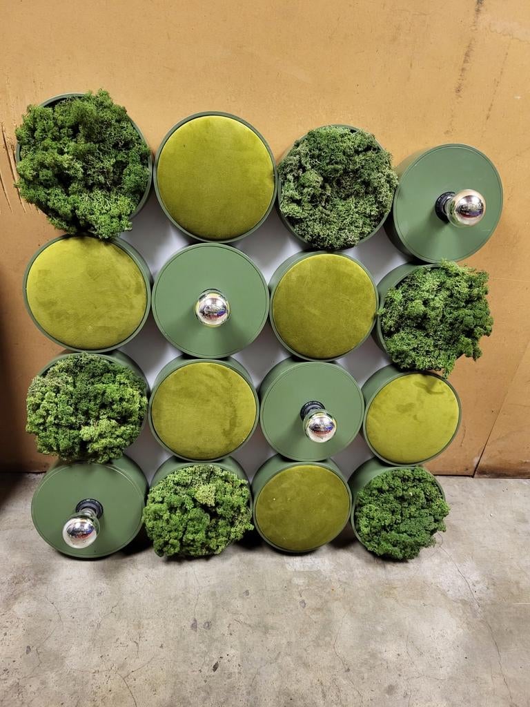 Mos en groen velvet decoratie cirkels, Ophalen