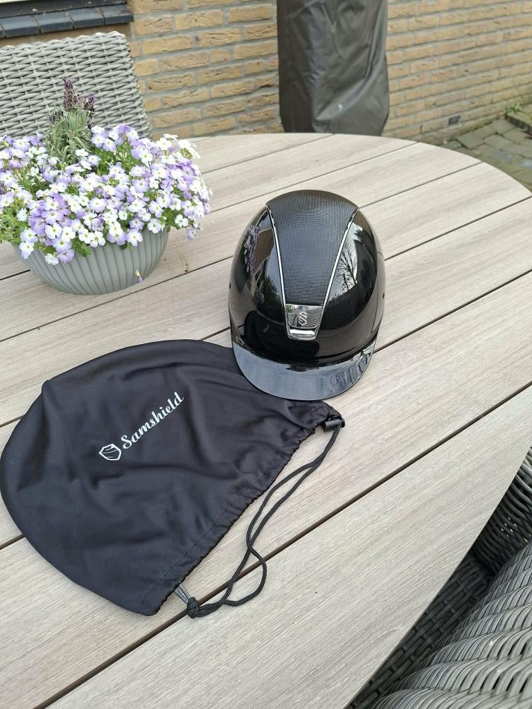 Samshield cap glossy black, Dieren en Toebehoren, Paardrijkleding, Ophalen, Zo goed als nieuw, Overige soorten, Cap