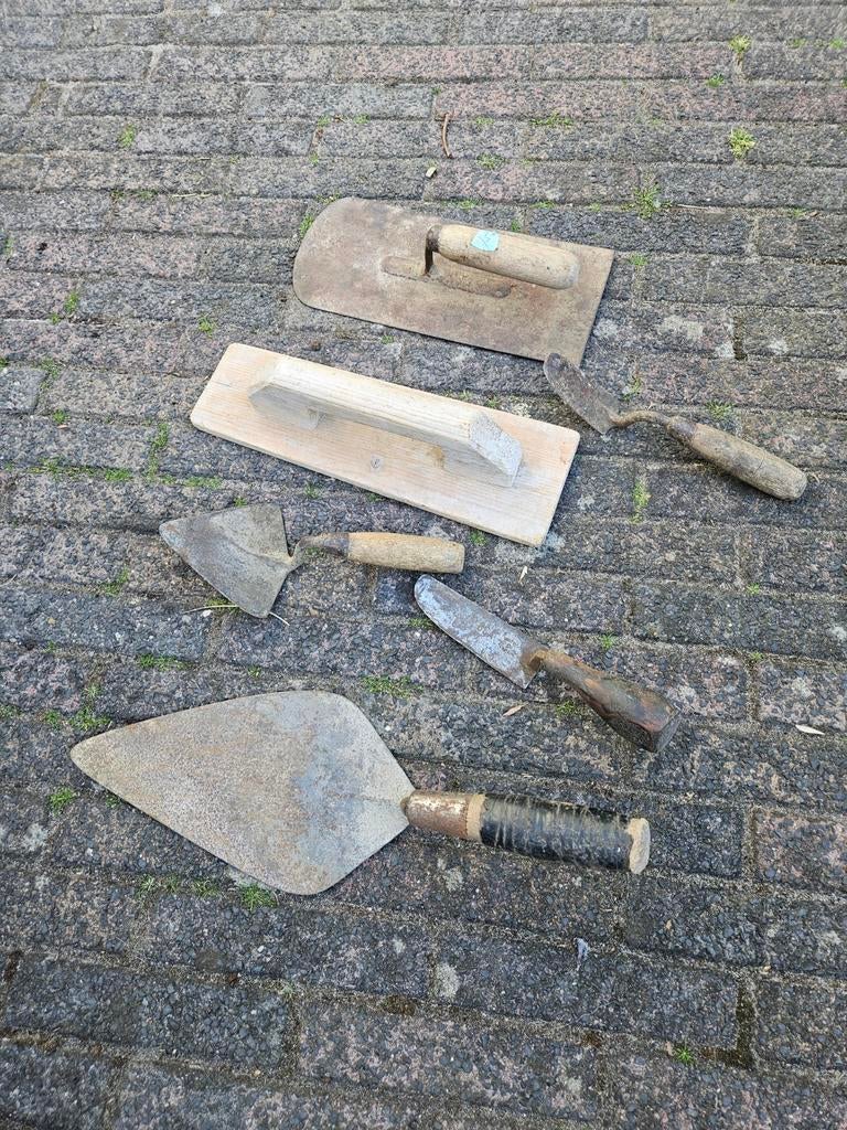 Antiek Metselaarsgereedschap Set - Troffels & Spaan, Ophalen of Verzenden