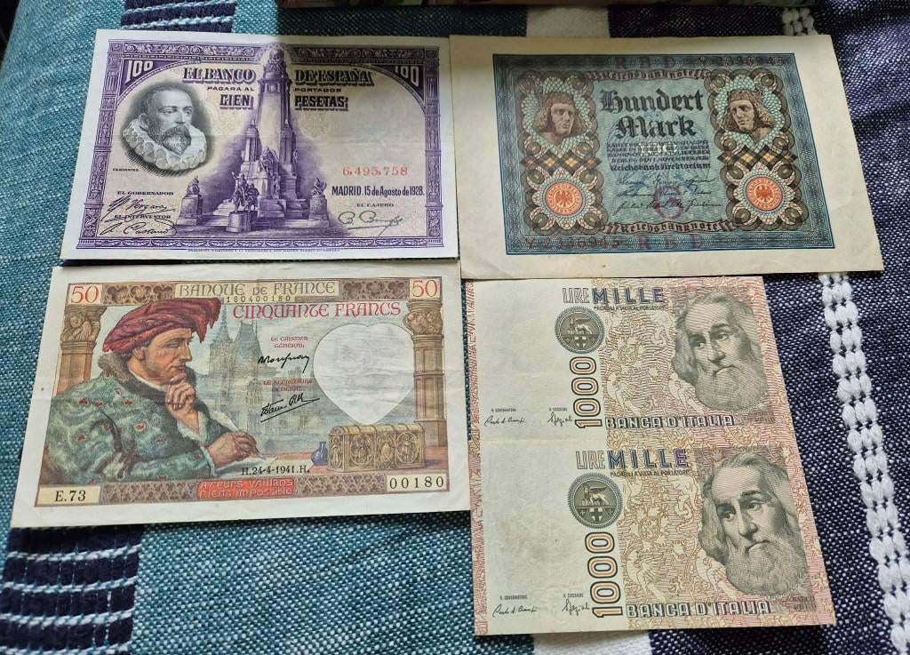 Verzameling 5 bankbiljetten, Postzegels en Munten, Bankbiljetten | Europa | Niet-Eurobiljetten, Ophalen of Verzenden, Overige landen