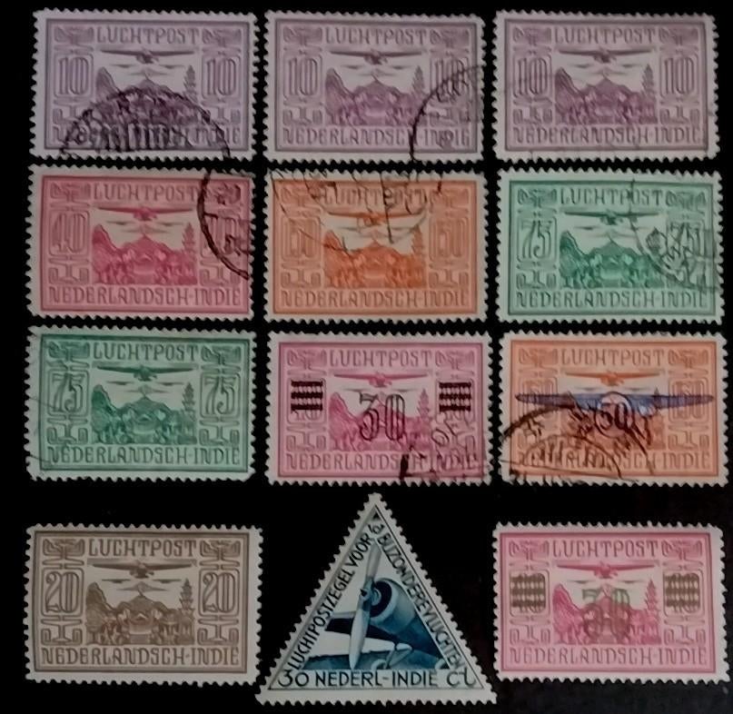 NVPH Kavel luchtpost zegels 6, 7, 8, 9, 10, 11, 12, 17, 18, Verzenden, Nederlands-Indië