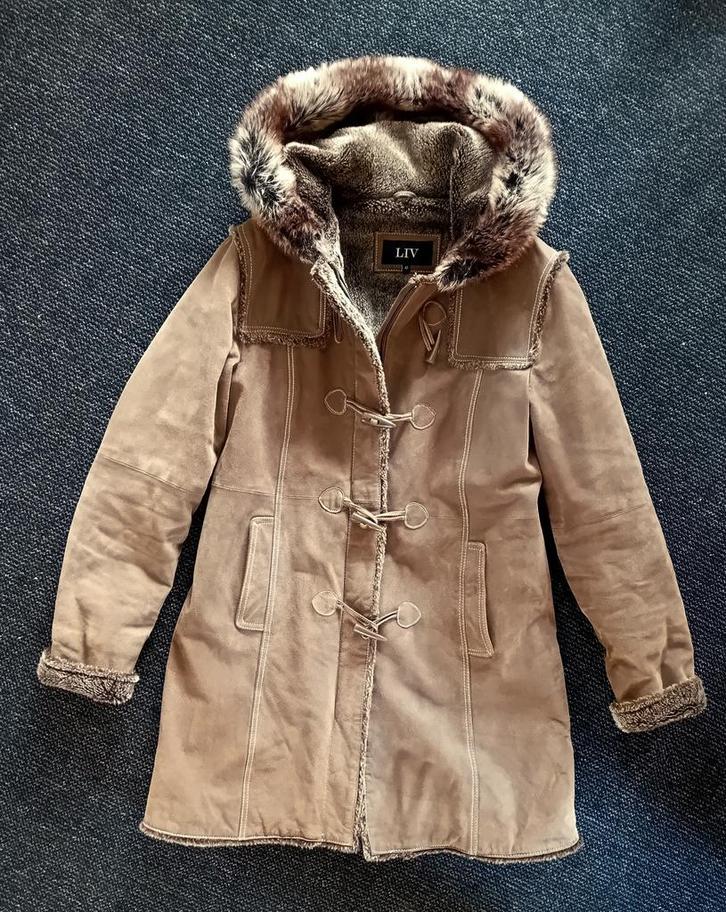 Suede jas maat 42, Kleding | Dames, Jassen | Winter, Zo goed als nieuw, Maat 42/44 (L), Ophalen of Verzenden