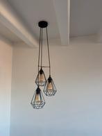 Hanglamp, industriële draadlamp met 3 lichtbronnen, Ophalen, 50 tot 75 cm, Zo goed als nieuw, Metaal