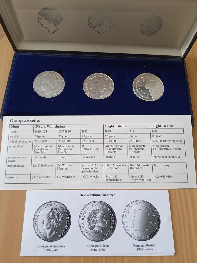 Drie vorstinnen in zilver, Ophalen of Verzenden, Zilver