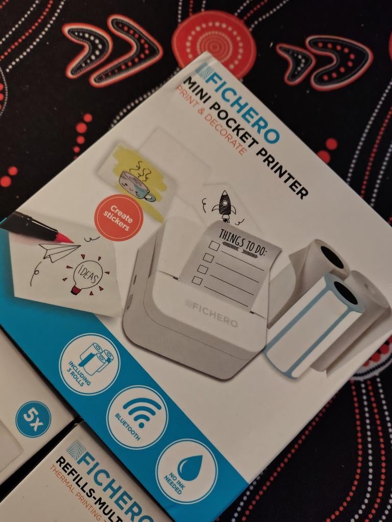 Nieuw Pocket Printer Fichero met 4x Navulling, Ophalen of Verzenden, Nieuw