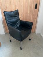 Zwarte leren montis chaplin stoelen, Ophalen, Gebruikt, Zwart, Leer
