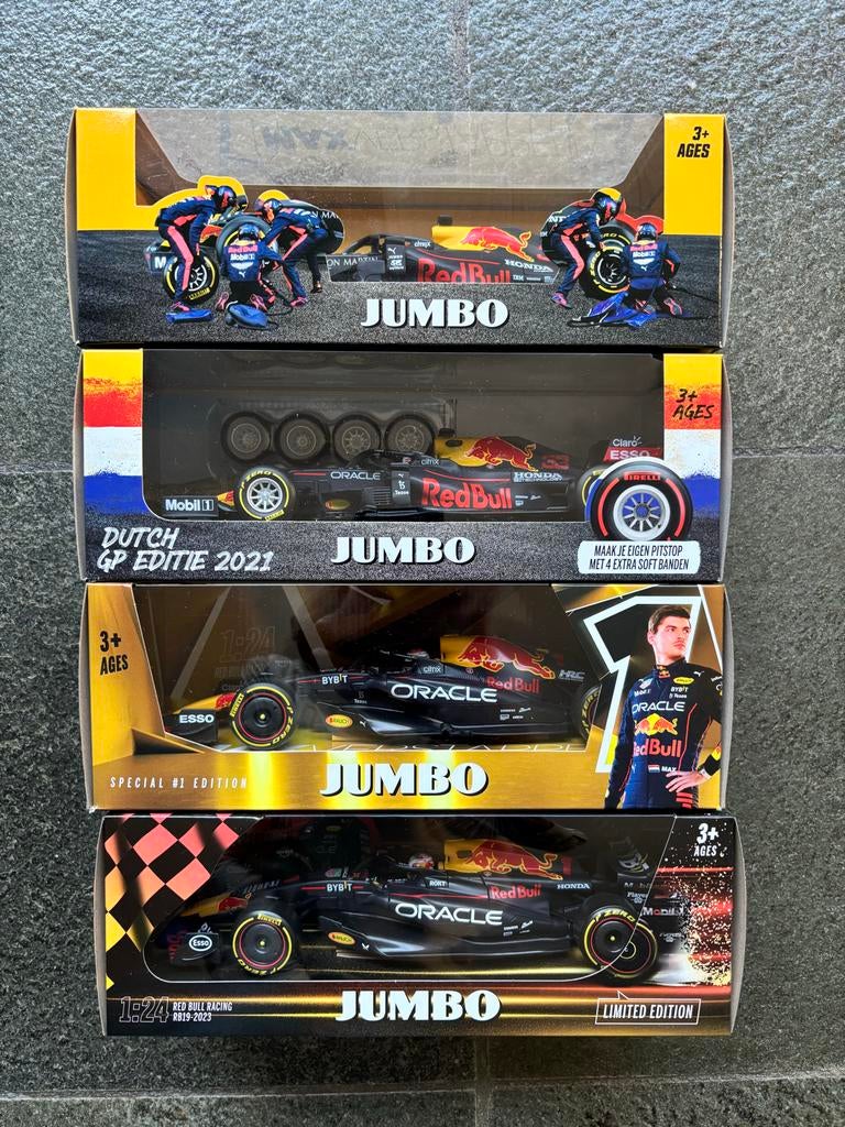 Max Verstappen Modelauto's (2020-2023) - Jumbo Editie, Hobby en Vrije tijd, Modelbouw | Auto's en Voertuigen, Nieuw, Auto, 1:32 tot 1:50