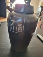 Oosterse pot met deksel, Gebruikt, Porselein of Keramiek, Schaal, Rond