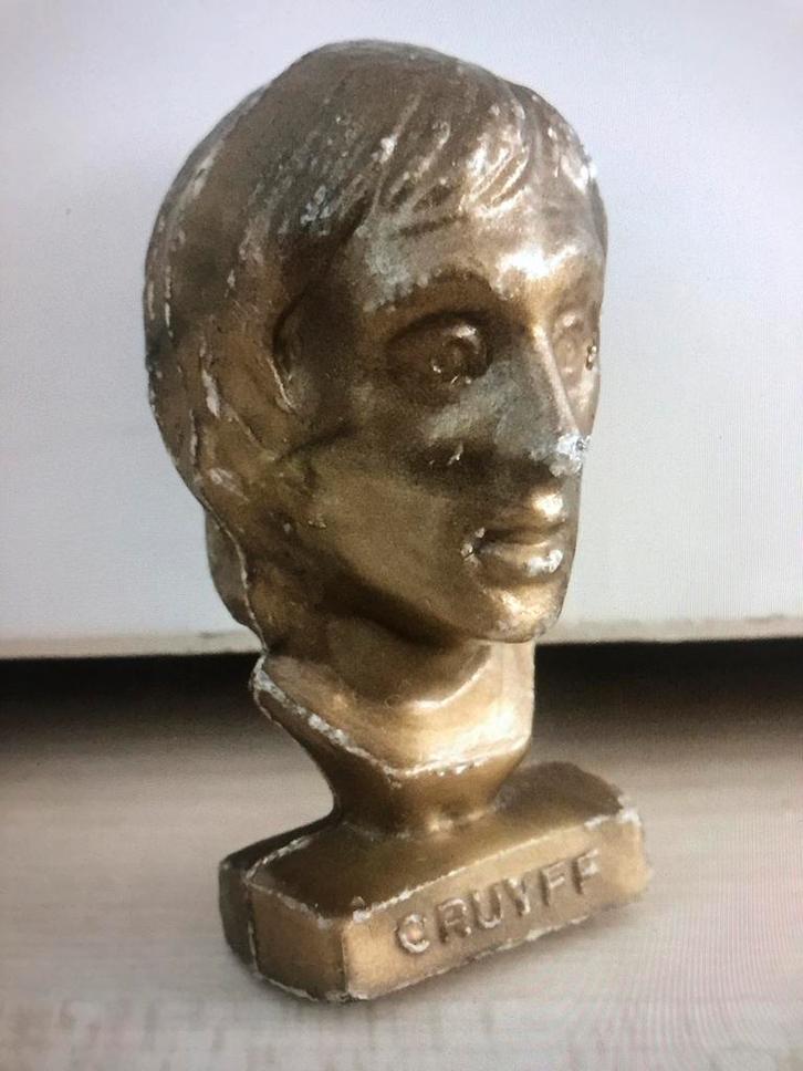 Cruyff Buste Beeldje - Vintage Voetbal Memorabilia, Verzamelen, Beelden en Beeldjes, Gebruikt, Mens, Ophalen of Verzenden