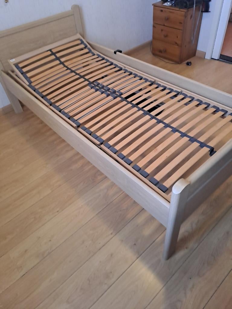 Senioren bed, Ophalen, Eenpersoons, Hout, 90 cm