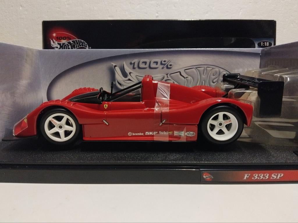 Ferrari F 333 SP Racer rood Hot Wheels metaal 1:18 KRD, Ophalen of Verzenden, Zo goed als nieuw, Auto, Hot Wheels