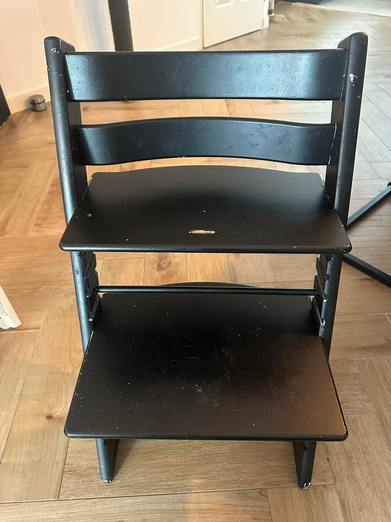 Stokke Tripp Trapp! Zwart, Kinderen en Baby's, Kinderstoelen, Ophalen, Gebruikt, Meegroeistoel, Aanschuifbaar