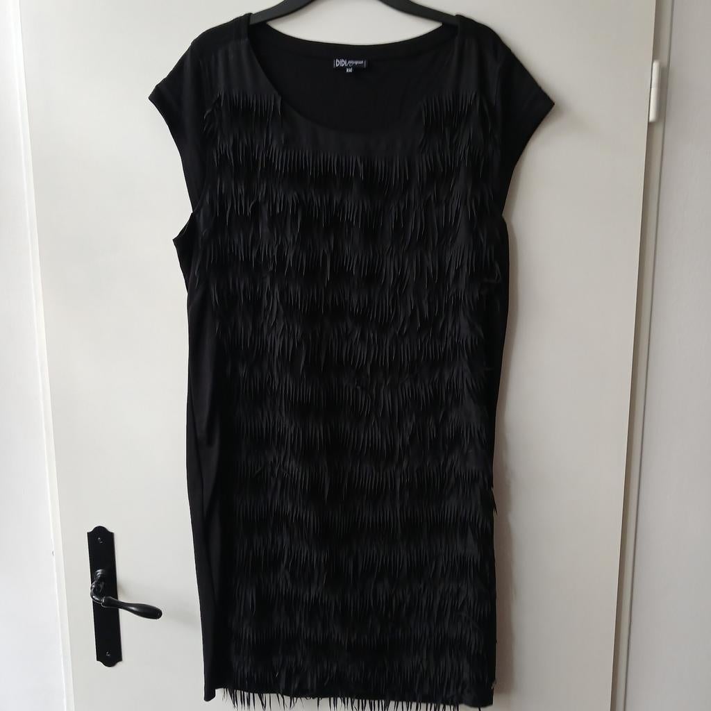 Zwarte Charleston Franje Jurk - Didi - Maat XXL, Kleding | Dames, Zwart, Maat 46/48 (XL) of groter, Didi, Ophalen of Verzenden