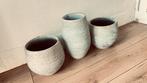 Bloempotten 3 stuk, Tuin en Terras, Bloempotten, Ophalen, Rond, Zo goed als nieuw, Aardewerk
