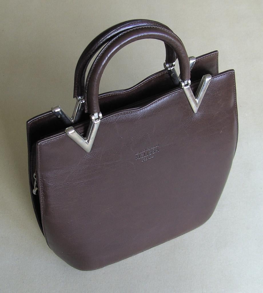 bruin leren dames handtas  -  Melissa, Sieraden, Tassen en Uiterlijk, Tassen | Damestassen, Ophalen of Verzenden, Nieuw, Bruin