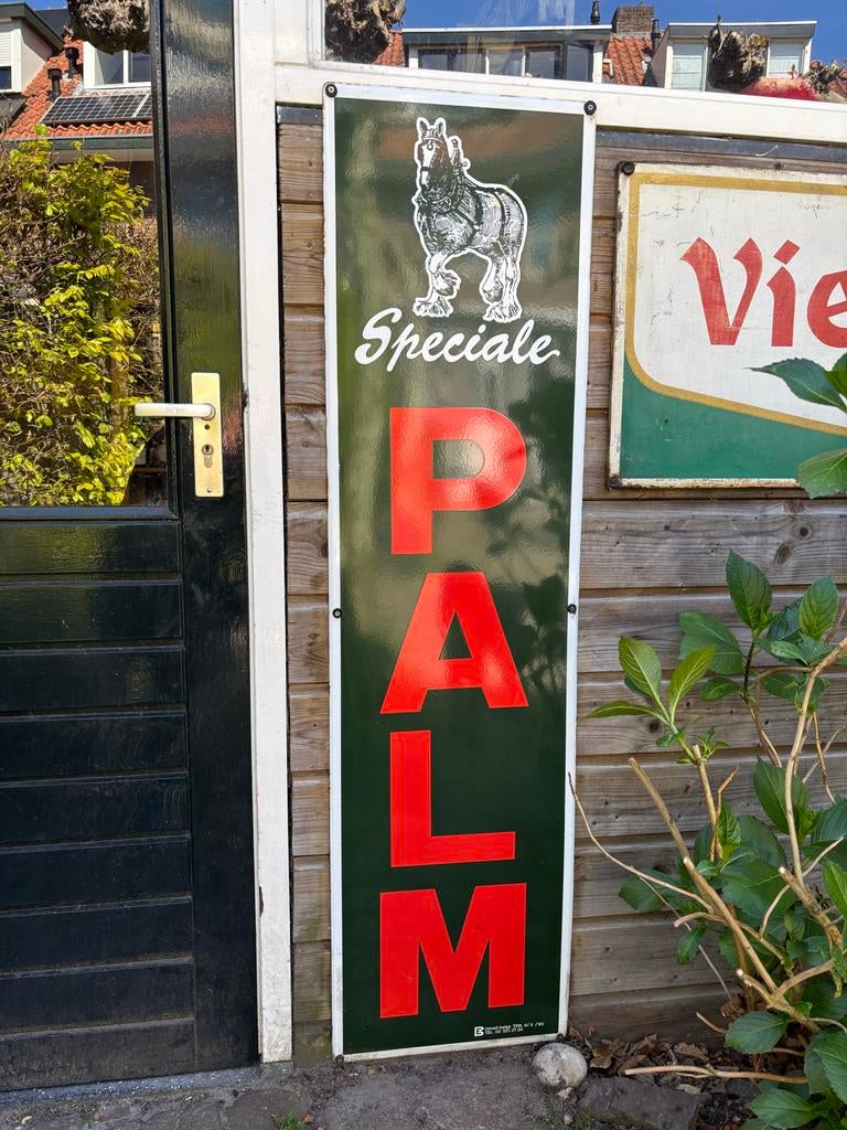 Speciale Palm emaille reclamebord 150 x 40 cm, Antiek en Kunst, Ophalen