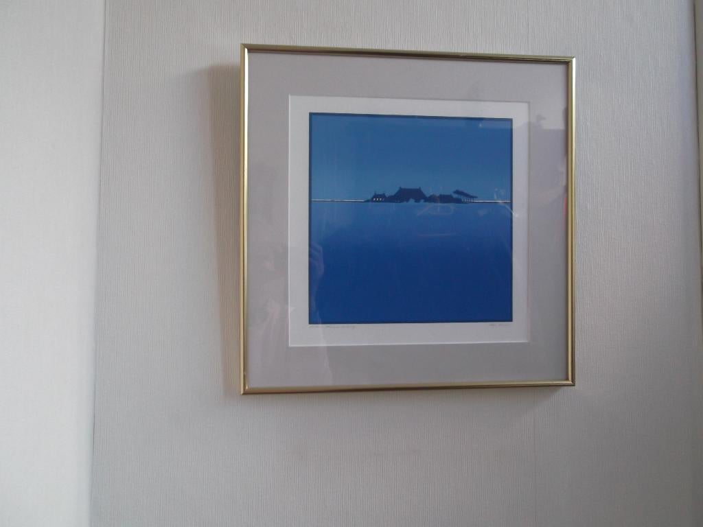 Zeefdruk Han Jansen. Aviko's Blauwe Boerderij. Groningen., Antiek en Kunst, Kunst | Litho's en Zeefdrukken, Verzenden