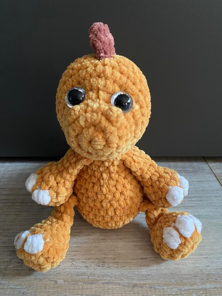Gehaakte dino, Handmade, Nieuw, Ophalen of Verzenden, Klein (minder dan 20 cm), Dinosaurus