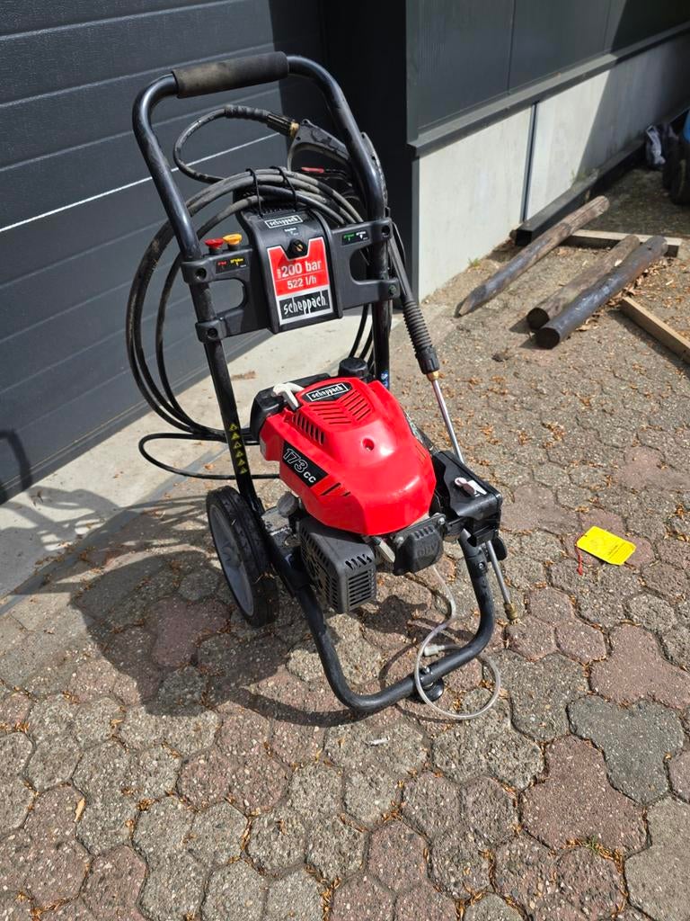 Scheppach hogedrukreiniger 200 bar 173cc, Ophalen, Gebruikt, Benzine, Scheppach