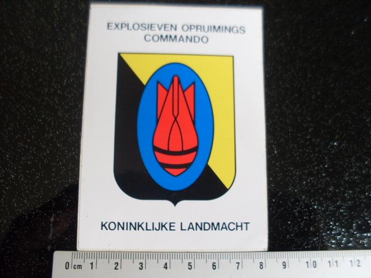 sticker explosieven opruimings commando KL leger logo, Verzamelen, Stickers, Zo goed als nieuw, Bedrijf of Vereniging, Verzenden