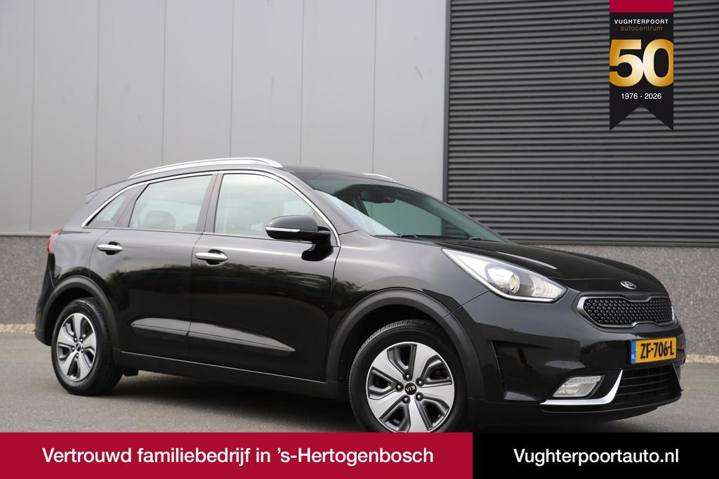Kia Niro 1.6 GDi Hybrid DynamicLine/Half-leder/Trekhaak/Carp, Gebruikt, Zwart, 1390 kg, SUV of Terreinwagen