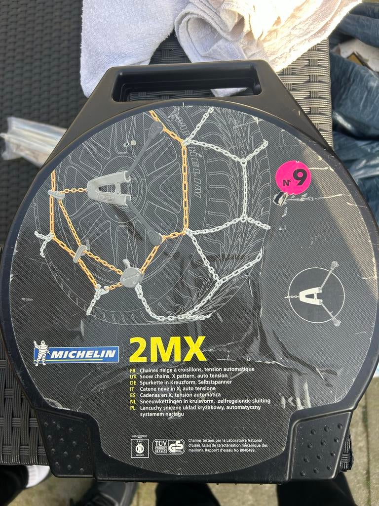 Michelin 2MX Sneeuwkettingen - Maat 9, Ophalen of Verzenden, Zo goed als nieuw