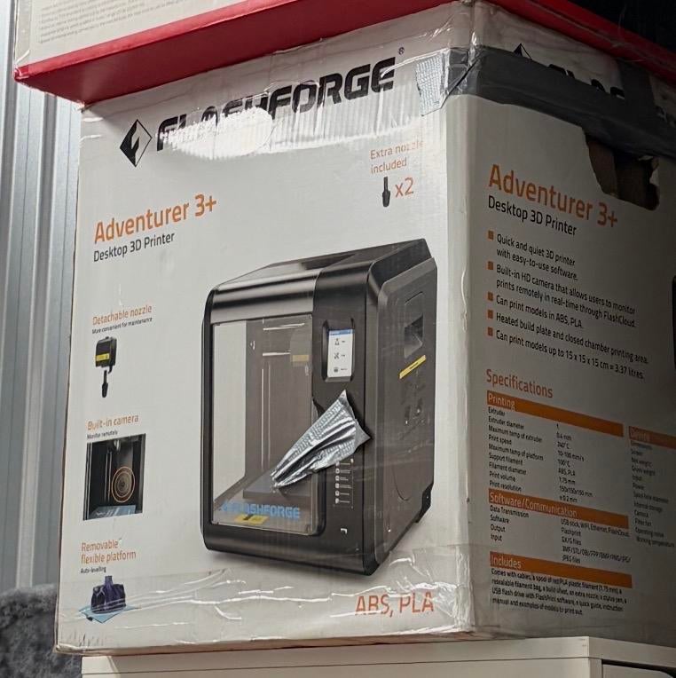 Flashforge Adventurer 3+ 3D Printer, Gebruikt, Ingebouwde Wi-Fi, Ophalen of Verzenden, Filament