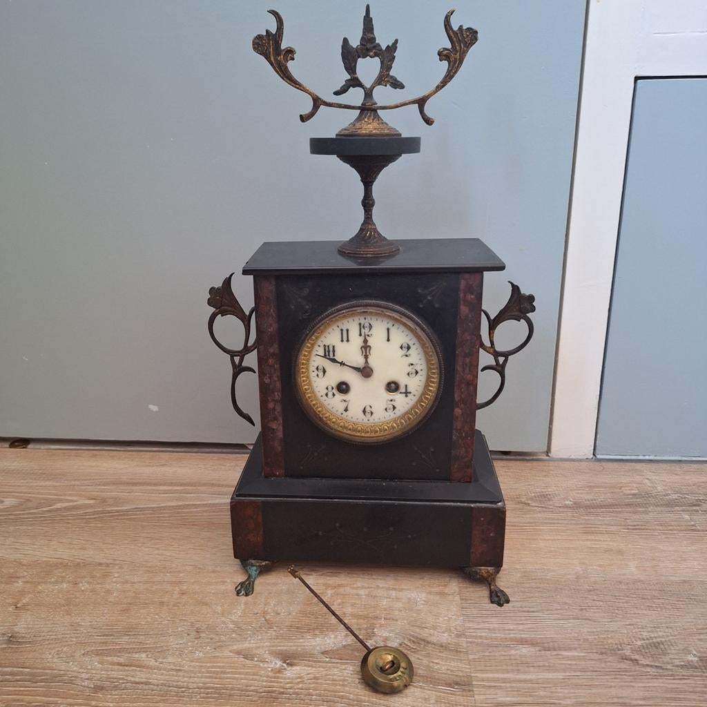 Thieble mantelklok. met slinger, Ophalen of Verzenden