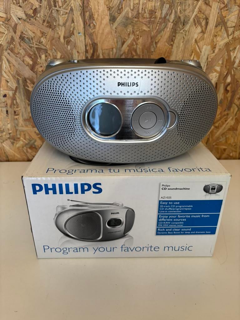 Philips CD radio - soundmachine AZ102S met doos, Ophalen of Verzenden