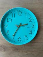 Turquoise Wandklok - Modern Design, Ophalen of Verzenden, Gebruikt, Analoog, Wandklok