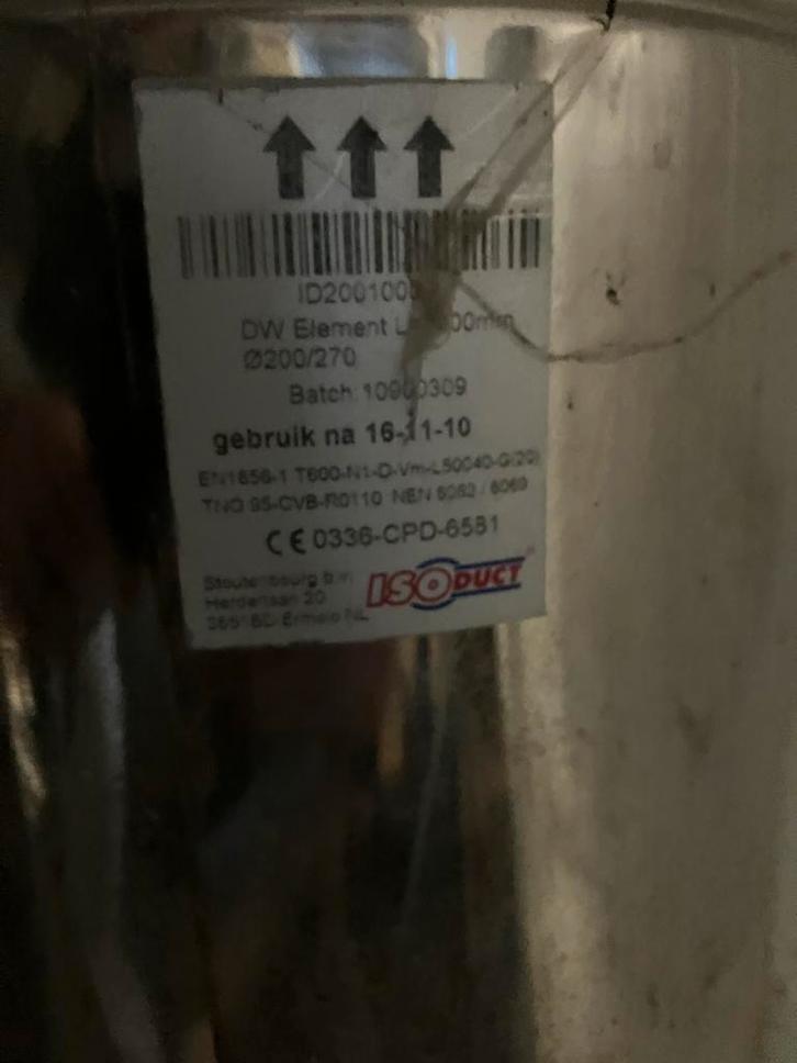 Dubbelwandige RVS rookgasafvoerbuizen - ISOduct, Doe-het-zelf en Verbouw, Ventilatie en Afzuiging, Gebruikt, Ventilator en Afzuiger